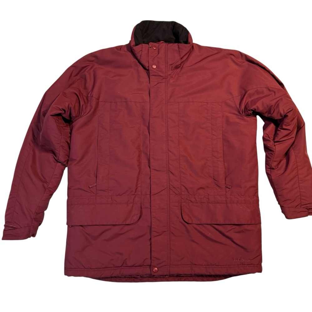 L.L. Bean Vintage Men's Burgundy Winter Jacket Mens L Missing Detachable Hood
